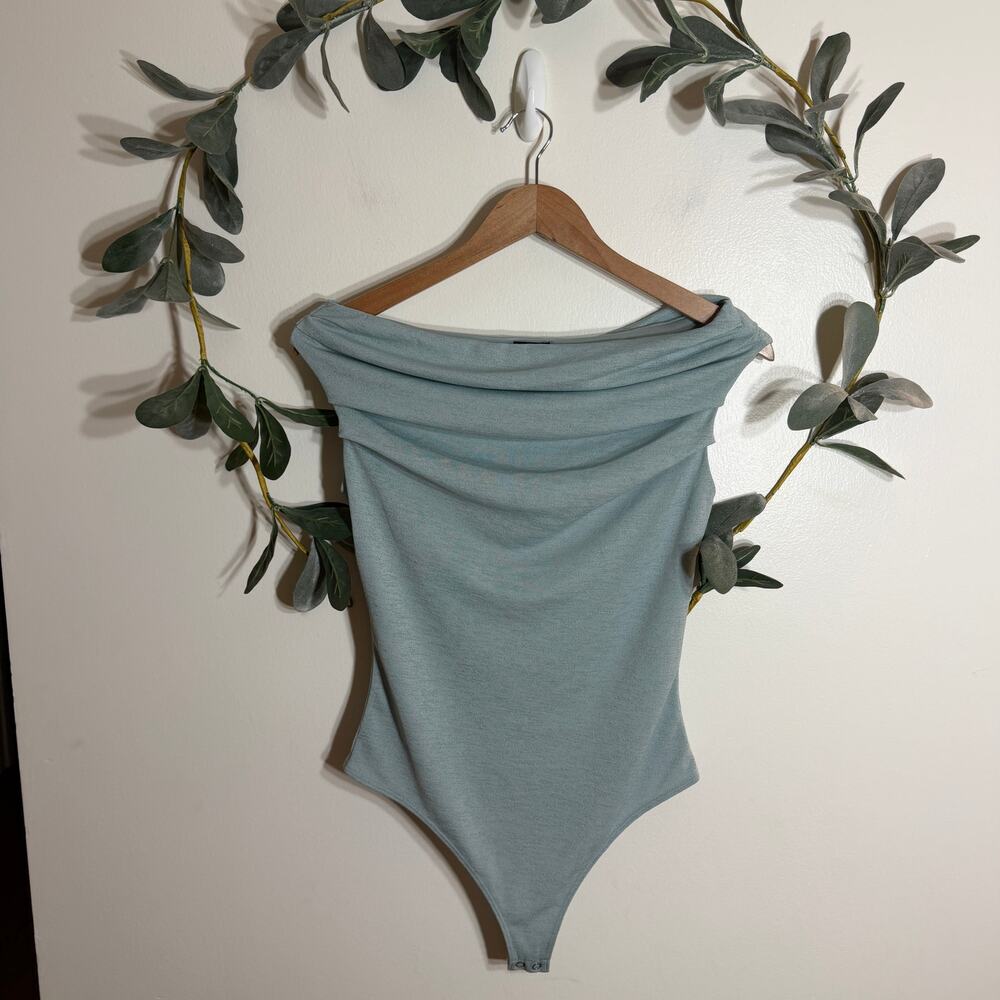 Express Blue Gray Blouse Bodysuit